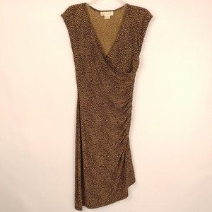 Micheal Kors Ruched Leopard Print Sheath Dress